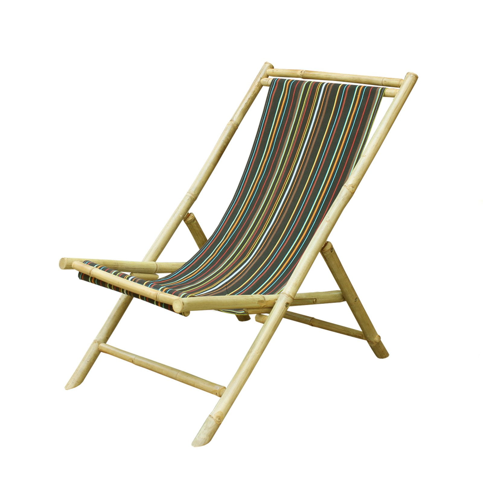 Statra Folding Bamboo Canvas Relax Sling Chair Walmart