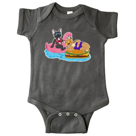 

Inktastic Pool Floaties with Cute French Bulldogs Gift Baby Boy or Baby Girl Bodysuit