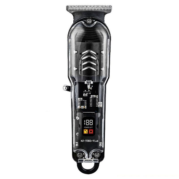 Cortadora de Pelo Eléctrica de Cuerpo Transparente, Profesional, Recargable por USB, para Hombres, Regalo D