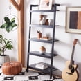 thumbnail image 2 of SAFAVIEH Beauregard Modern 5 Tier Leaning Etagere Bookcase, Black (31.5 in. W x 11 in. D x 72.4 in. H), 2 of 13