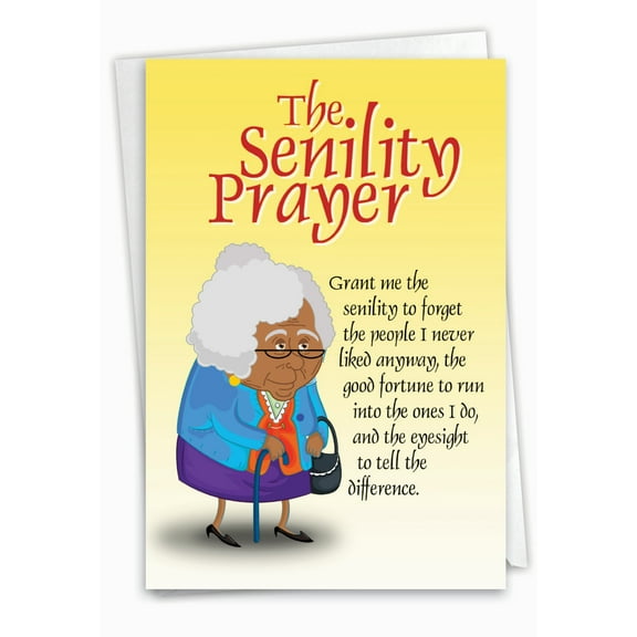 NobleWorks Funny Birthday Greeting Card with 5 x 7 Inch Envelope (1 Card) Bday New Senility Prayer C7952BDG-ET
