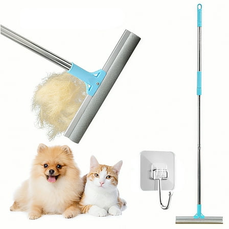 GIRACOA Carpet Rake for Pet Hair Removal, 55'' Adjustable Long Handle Dog and Cat Hair Remover Tool for Rugs, Mats, Couch