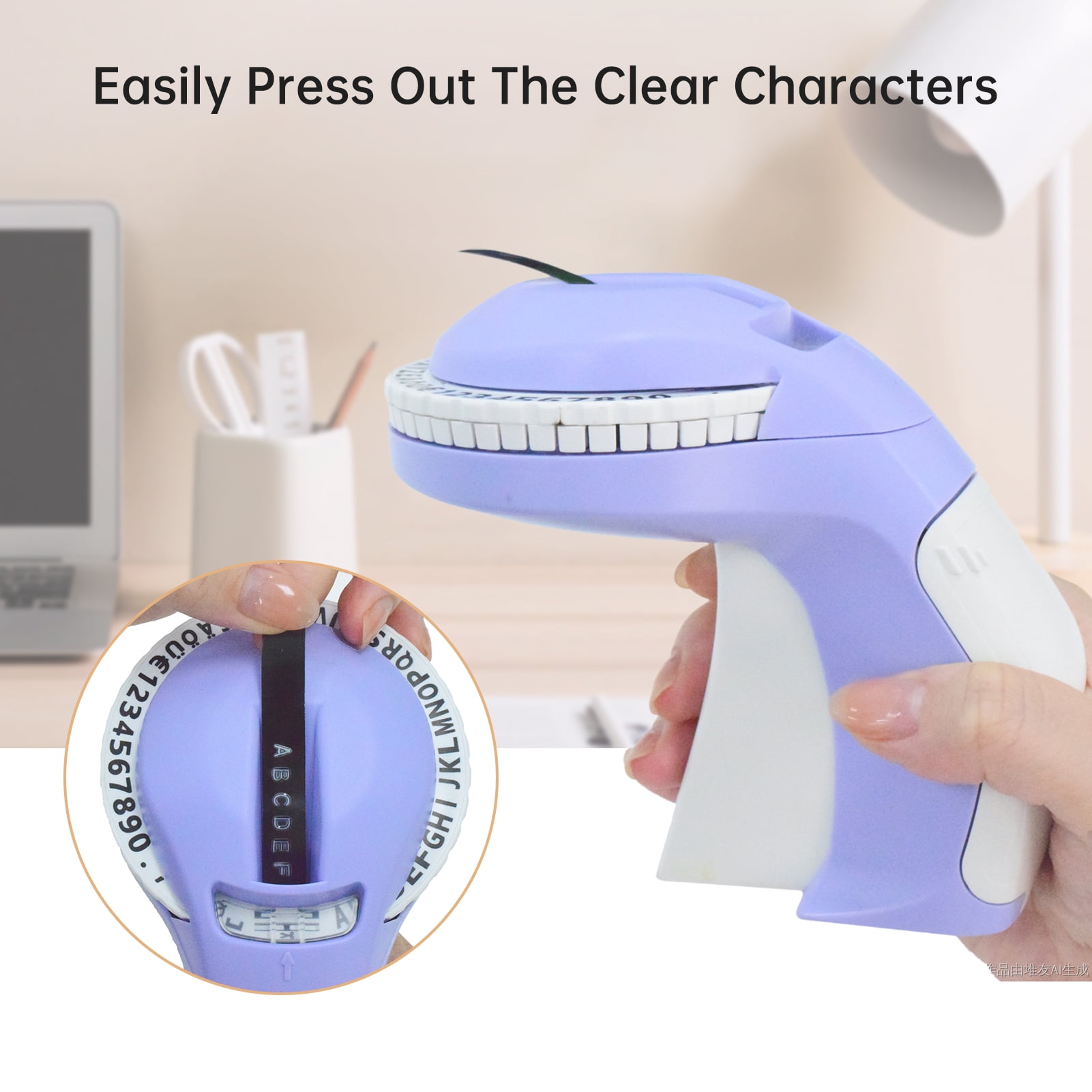 Embossing Label Maker with 3 Tapes 9mm Portable Manual Vintage Label Writer Old School Handheld Embossed Label Maker Printer for Office Home Organization DIY Journal Decor