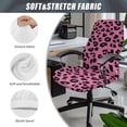 thumbnail image 5 of FKELYI Office Chair Cover Removable Computer Chair Slipcover Black Pink Leopard Print Stretch Fabric Swivel Chair Protector Covers for Boss Chair Armchair, Large, 5 of 6