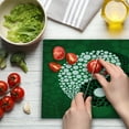 thumbnail image 3 of Ying Yang Cutting Board, Digital Style Yin Yang Form Nature Themed Dots Print, Decorative Tempered Glass Cutting and Serving Board, Large Size, Green Black White, by Ambesonne, 3 of 5