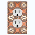 thumbnail image 1 of Metal Light Switch Plate Cover Mandala Orange Brown Floral Pattern Damask MDL115, 1 of 13