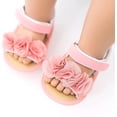 thumbnail image 2 of Infant Baby Girls Summer Sandals Indoor Slippers Open Toe Lace Princess Dress Wedding Flats Shoes Newborn Toddler Soft Non-slip Sole First Walker Crib Shoes 0-18 months, 2 of 6
