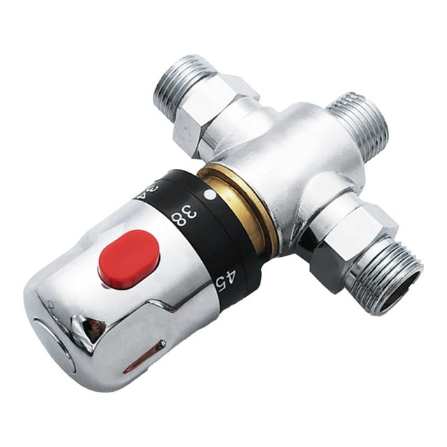 Válvula Mezcladora Termostática, Acero Inoxidable De Alto Estándar De 4/5 Pulgadas Con Perilla De Plástico Para Control De Temperatura Del Agua Solar De Ducha