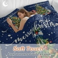 thumbnail image 4 of Merry Christmas Bedding Duvet Cover Set Twin Size 4 Pieces Blue Red Gnome Tree Snow Soft Twill Plush Quilt Cover, Include 1 Duvet Cover 1 Flat Sheet And 2 Pillow, 4 of 7