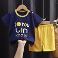 thumbnail image 2 of NOLDARES Toddler Baby Boy Summer Outfit Kids Cotton Printed Clothes Casual Short Sleeve Shirt Pants Set Blazer,3-6 M, 2 of 4