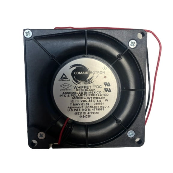 19031101A Fan Blower 12VDC Square - 80mm L x 80mm H Ball 15.0 CFM (0.420m³/min) 2 Wire Leads (WT12B3-E2)