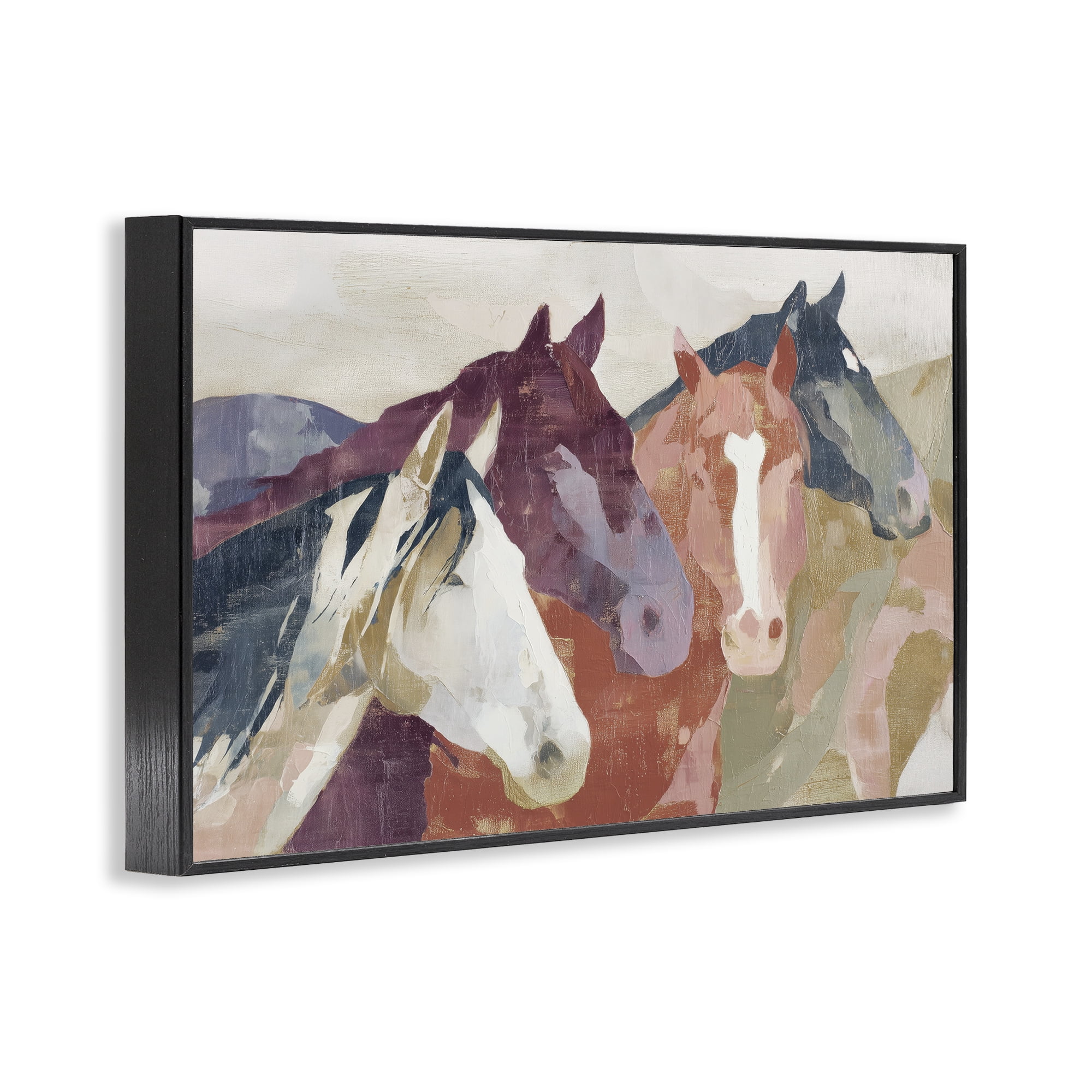 Stupell Industries Calm Horses Abstraction Black Framed Giclee Art, design by Chromatic Storm Studio