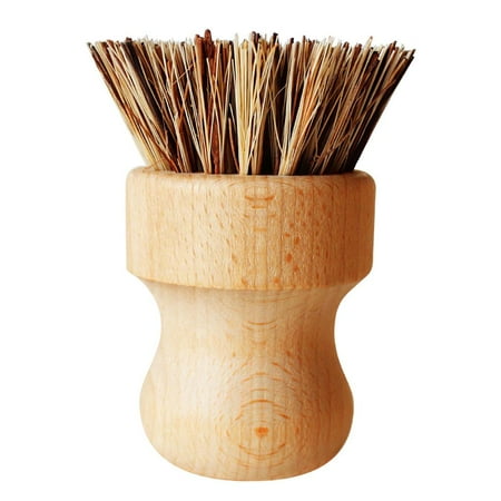 

Natural Dish Scrub Brush Wooden Cleaning Scrub Brush Beech Plate Scrub Brush Multifunctional Washing Dish Brush Firm Sisal Bristles Brush for Indoor Kitchen Sink