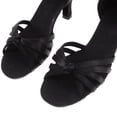 thumbnail image 3 of 1 par de zapatos de tacón alto con correa anudada Tacones altos Zapatos de baile latino para dama - Talla 37 (negro), 3 of 6