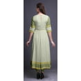 thumbnail image 4 of Bimba Green Swirl & Floral Block Indian Kurtas For Women Long Anarkali Kurta Chic Style Tunic Ethnic Kurti-Large, 4 of 6