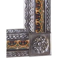 thumbnail image 2 of Medium Silver Greca C Mexican Tile Mirror, 2 of 2