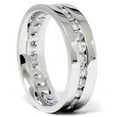 thumbnail image 2 of Pompeii Mens 1 1/4ct Real Diamond Channel Set Eternity Ring Wedding Band Anniversary, 2 of 3