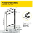 thumbnail image 5 of KFFKFF Wrought Iron Handrail, Adjustable Front Porch Hand Railings, Black Transitional Hand Rail for Wooden Stairs with Installation Kit, Fit 1 or 2 Steps Outdoor Stair Railing,, 5 of 9