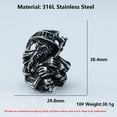 thumbnail image 5 of ZMY Home Raven of Grim Reaper Rings Stainless Steel Jewelry Chunky Drakness Devil Rings (7), 5 of 6