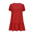 thumbnail image 6 of ATENAR Dresses for Women Casual Lightweight Dresses Solid Color Dress Red XL, 6 of 9