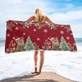 thumbnail image 3 of Toalla de playa de microfibra para hombres y mujeres, toalla de playa de renos, Papá Noel, vista nocturna de Navidad, natación, secado rápido, decoración del hogar, regalo para niños, 3 of 4