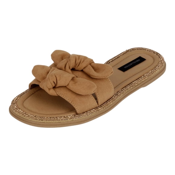 Sandalias de piso Exterior Gamuza Color Café Para Mujer De RBCOLLECTION