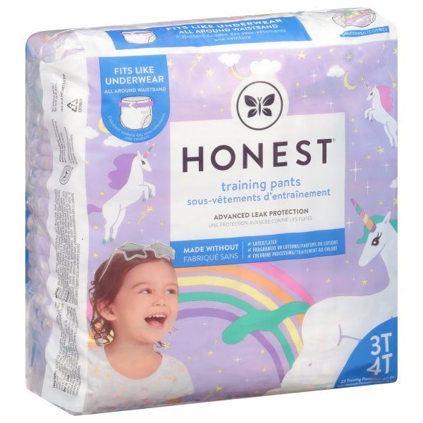 Honest Training Pants, Unicorns, 3T-4T, 23 Count