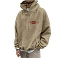 thumbnail image 2 of Sudadera con capucha para hombre, estilo casual, con cuello redondo, estampado, manga larga, blusa de poliéster, 2 of 6
