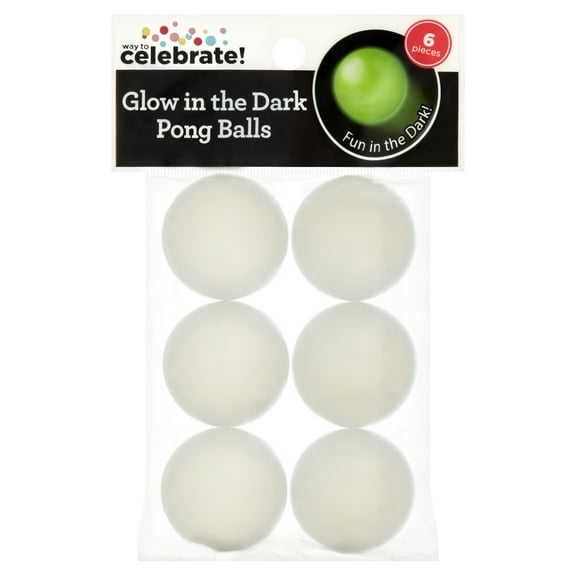 White Glow-in-the-Dark Pong Ball Party Favors, 6 Count, by Way To Celebrate