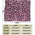 thumbnail image 3 of Dark Pink Leopard Throw Blanket for Couch Sofa Bed 80" X 60", Queen Size Fuzzy Soft Plush Throws for Adults, Lightweight Cozy Summer Autumn Blankets All Seasons, 3 of 6