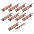 thumbnail image 1 of Uxcell 10 Paquete Ayudante de empuje y tirón autoadhesivo, 6 Pulgadas Mangos adhesivos de plástico para armarios de cocina, ventanas, puertas corredizas de armario y vestidor (Oro Rosa), 1 of 6