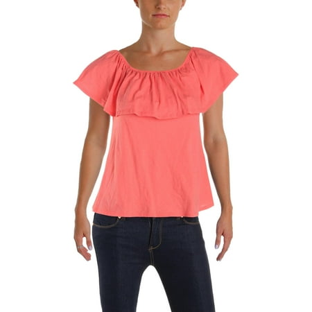 Michelle Mason Blouse - Michelle by Comune Womens Ruffled Off-The-Shoulder Casual Top