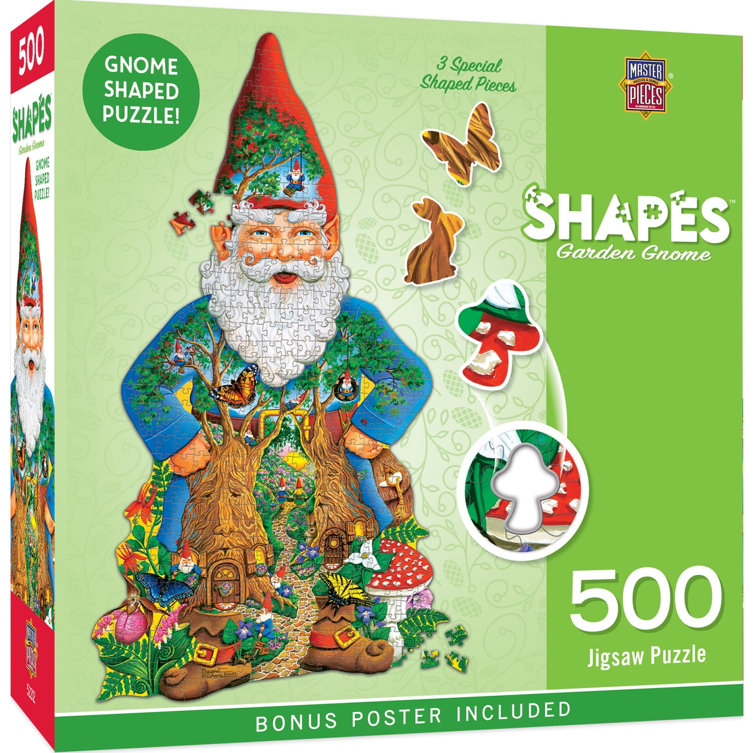 MasterPieces 500 Piece Shaped Jigsaw Puzzle - Garden Gnome - 16.4"x29.6"
