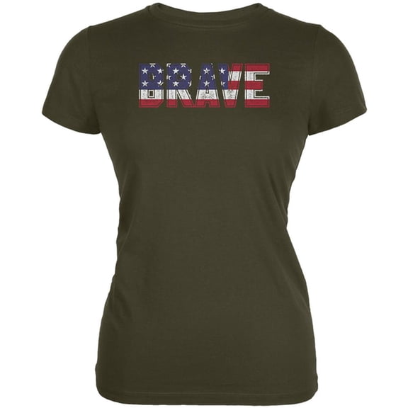 4th of July Brave Patriot American Flag Juniors Soft T Shirt