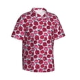 thumbnail image 2 of Daiia Rose Flowers Hawaiian Shirt for Men Gentle Cotton Regular Short Sleeve Casual-XX-Large, 2 of 9