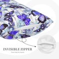 thumbnail image 2 of Plush Throw Pillow Covers, Butterflies Pillow Cases with Invisible Zipper, Breathable Microfiber Pillow Cases Standard Size for Sleeping Bedroom Sofa Living Room 14x20, 2 of 5