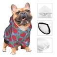 thumbnail image 3 of Fotbe Hand Drawn Strawberry Print Small Dog Sweater Hoodies Pet Grey Hooded Soft Fleece Sweatshirts with Pocket Fall Winter Puppy Cat Sweaters Warm Clothes-X-Small, 3 of 7