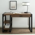 thumbnail image 3 of Walker Edison Barton Industrial 1-Drawer Dark Walnut Desk, 3 of 10