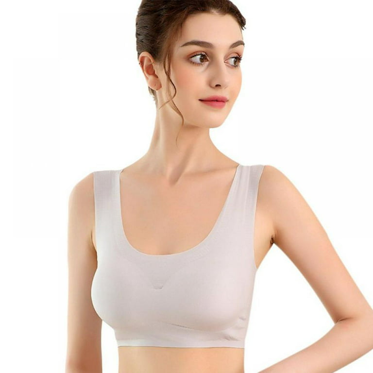 Women Thin Wireless Bra, Hollow Back Plus Size Bras, Sports Sleep Crop Top  Underwear 
