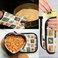 thumbnail image 5 of Yayeee Oven Mitts and Pot Holder Set of 4 Heat Resistant Kitchen Gloves Baking Hot Pad, Beige Playful Stamp, 5 of 5