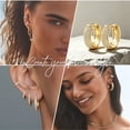thumbnail image 3 of VEEDOFA 14K Gold Plated Huggie Hoop Earrings for Women, 5A+ CZ, 8/12/16/20mm,jewelry gift, 3 of 7