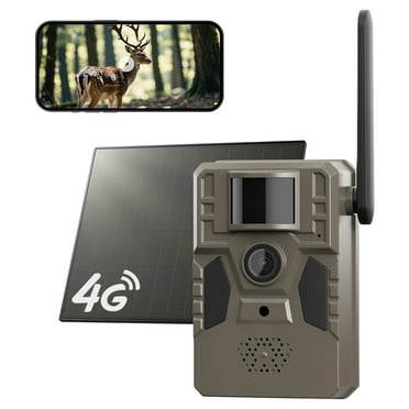 Conico Solar Cellular Trail Camera, 4G LTE Hunting Game Camera with 2k HD, Night Vision 82FT, Motion Activated 0.2s, IP66 Waterproof for Outdoor Wildlife Detection