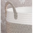 thumbnail image 4 of Large Rope Storage Basket - 15" x 13" Modern Shaped Soft Touch Basket - Woven Cotton Rope Organizer for Baby Nursery, Toys and Towels - Brown Color, 4 of 5