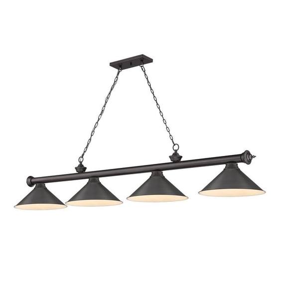 4 Light Billiard in Traditional and Classical Style-18.75 inches Tall and 14 inches Wide Bailey Street Home 372-Bel-4596764