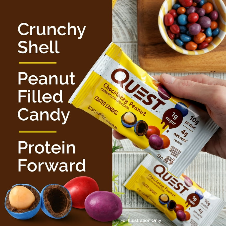 Quest Coated Candy Pieces Chocolatey Peanut High Protein 4 Count