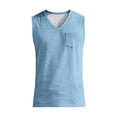thumbnail image 6 of Mens Sleeveless Cotton Tank Tops Workout Cut Off Solid Color Muscle Shirts Gym Casual Beach Summer Tee with Pocket, XL, 6 of 9