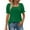 #0098-Green, variant on Womens Square Neck Blouse with Short Puff Sleeves Smocked Cuffs Loose Fit Casual Tunic Top
