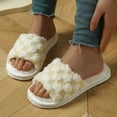 thumbnail image 4 of Slippers for Women All-Match Plus Size Round Open Toe Warm Comfort Slippers Soft Slipsole Slides with Breathable Lining Fall Winter Daily Leisure Footwear for Ladies Juniors & Teens, 4 of 7