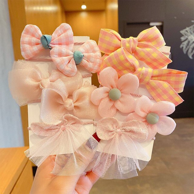 Cinta para el pelo para niña, lazos para el pelo, banda de goma elástica, gomas pequeñas con flores, accesorios para el cabello para bebé, 10 unidades por lote