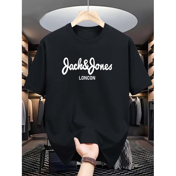 Camiseta con estampado de Jack Jones para hombre, diseño único, cómoda e informal para verano, elegante y versátil camiseta de manga corta para verano. Camiseta deportiva para el tiempo libre.